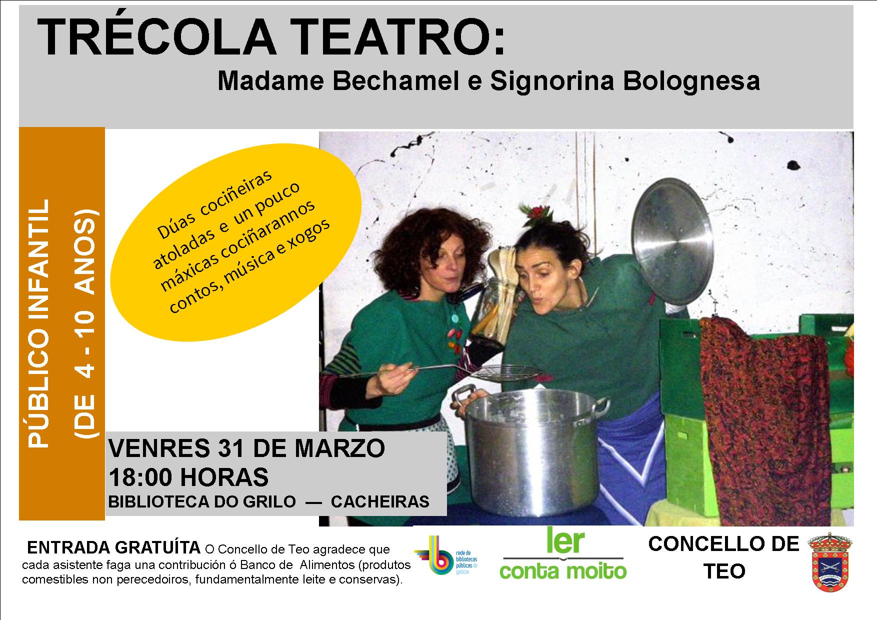 Contacontos infantil Madame Bechamel e Signorina Bolognesa 