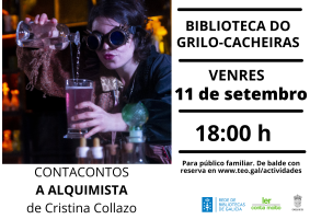 Cartel A alquimista na Biblioteca do Grilo