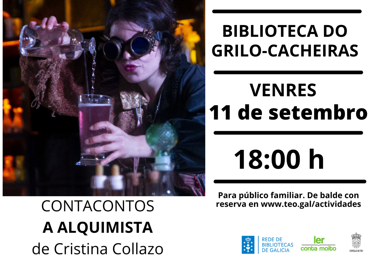 Cartel A alquimista na Biblioteca do Grilo