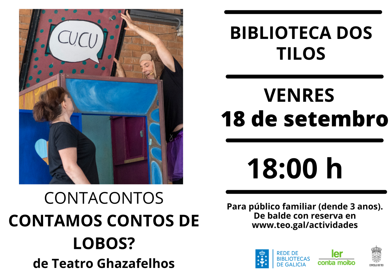 Cartel Contamos contos de lobos? De teatro Ghazafellos na Biblioteca dos Tilos
