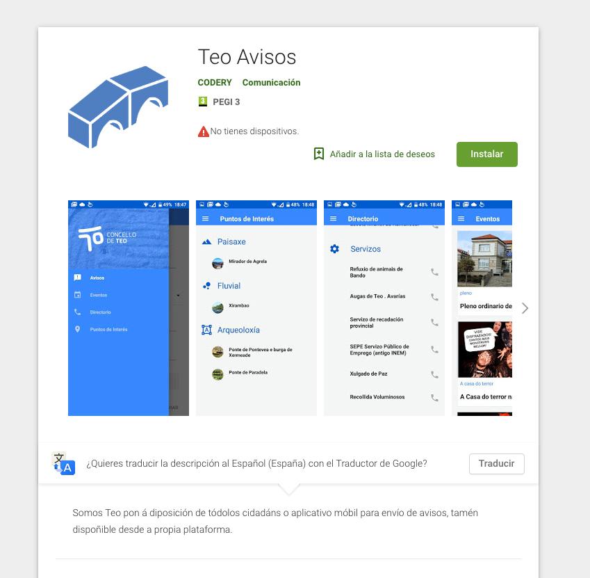 app teo avisos