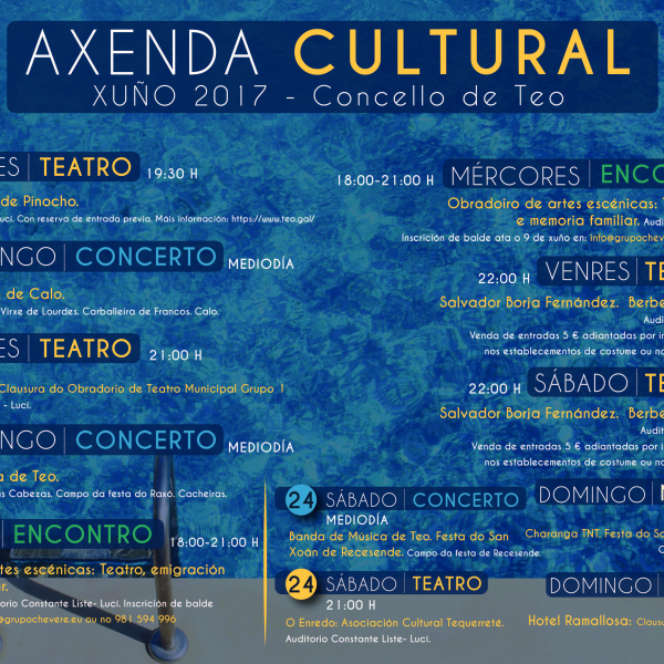 Axenda Cultural Xuño 2107