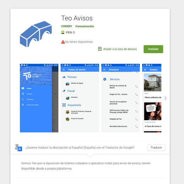 app teo avisos
